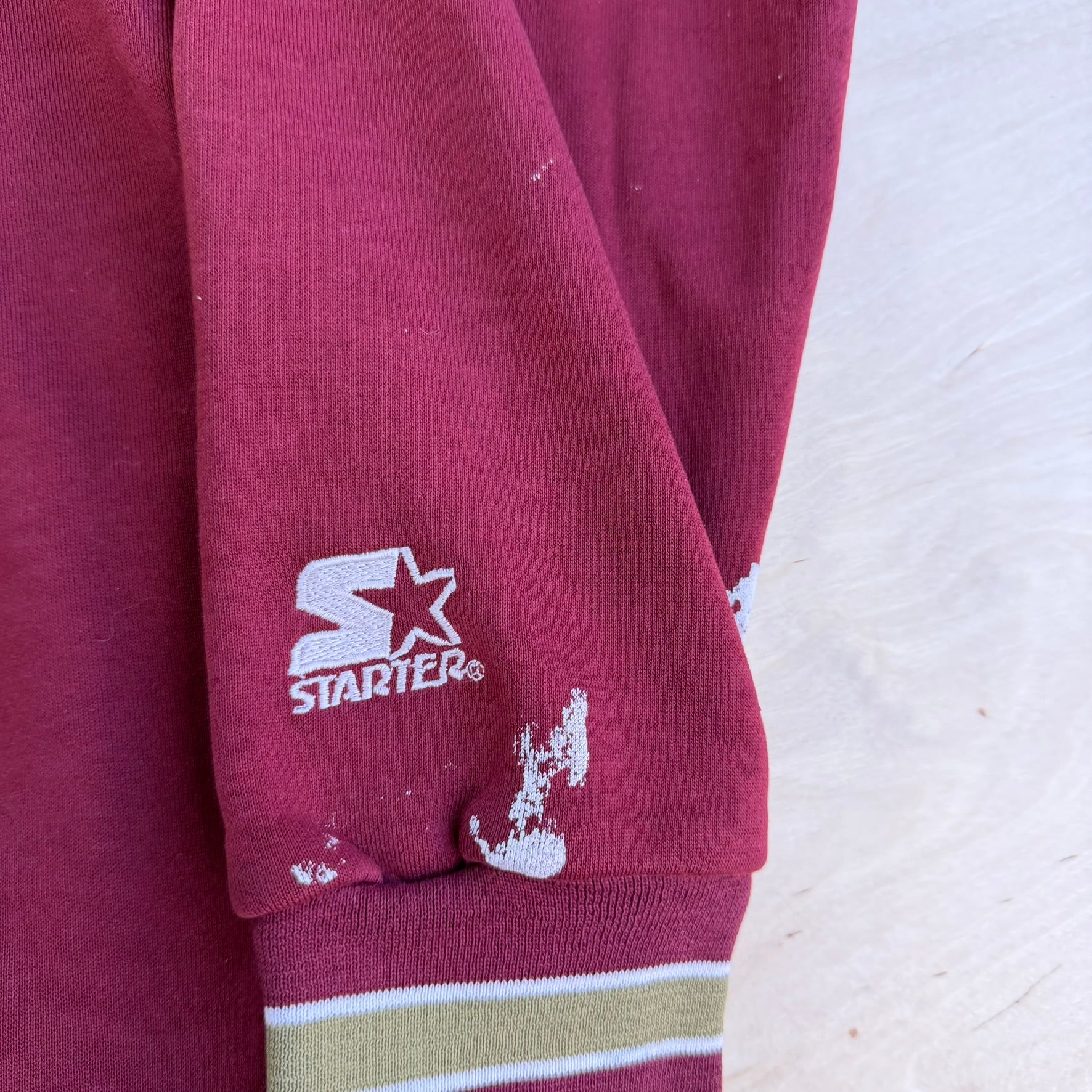 J- Vintage Starter Boston College Chenille Embroidered Text Hoodie - L