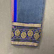 F- HOM Hand Beaded Levi's 550 Reworked Custom Jeans