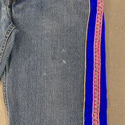 F- HOM Hand Beaded Levi's 550 Reworked Custom Jeans
