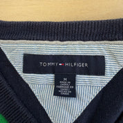 J- Vintage Tommy Hilfiger Embroidered Logo Diamond Pattern Sweater - M