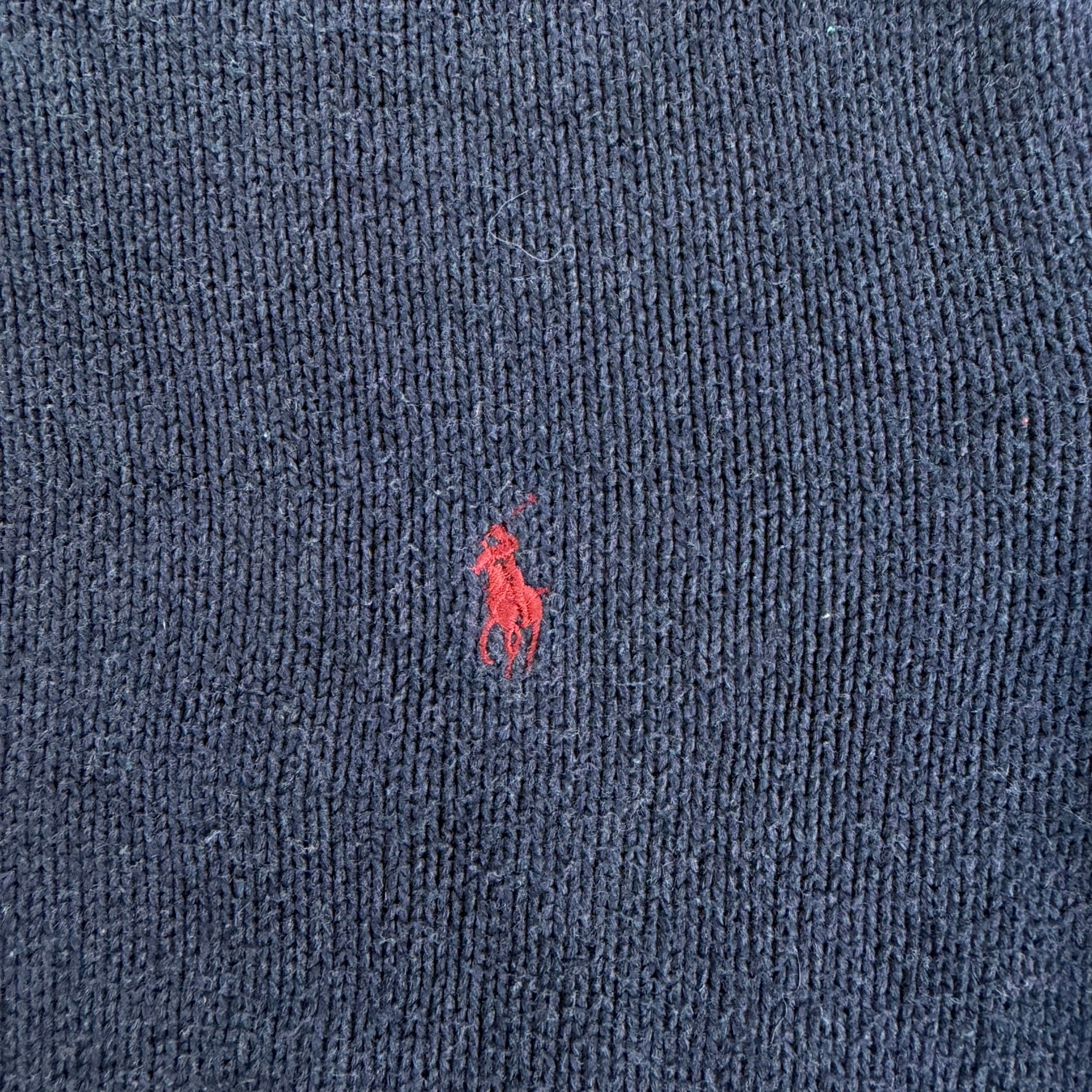 J- Vintage Polo RL Embroidered Logo Navy Knit Sweater - L