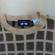 J- Vintage Woods Gray Plaid Like Pattern Knit Sweater - M
