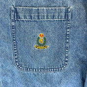F- Vintage Chaps Ralph Lauren Emb Crest Denim Button Down Shirt