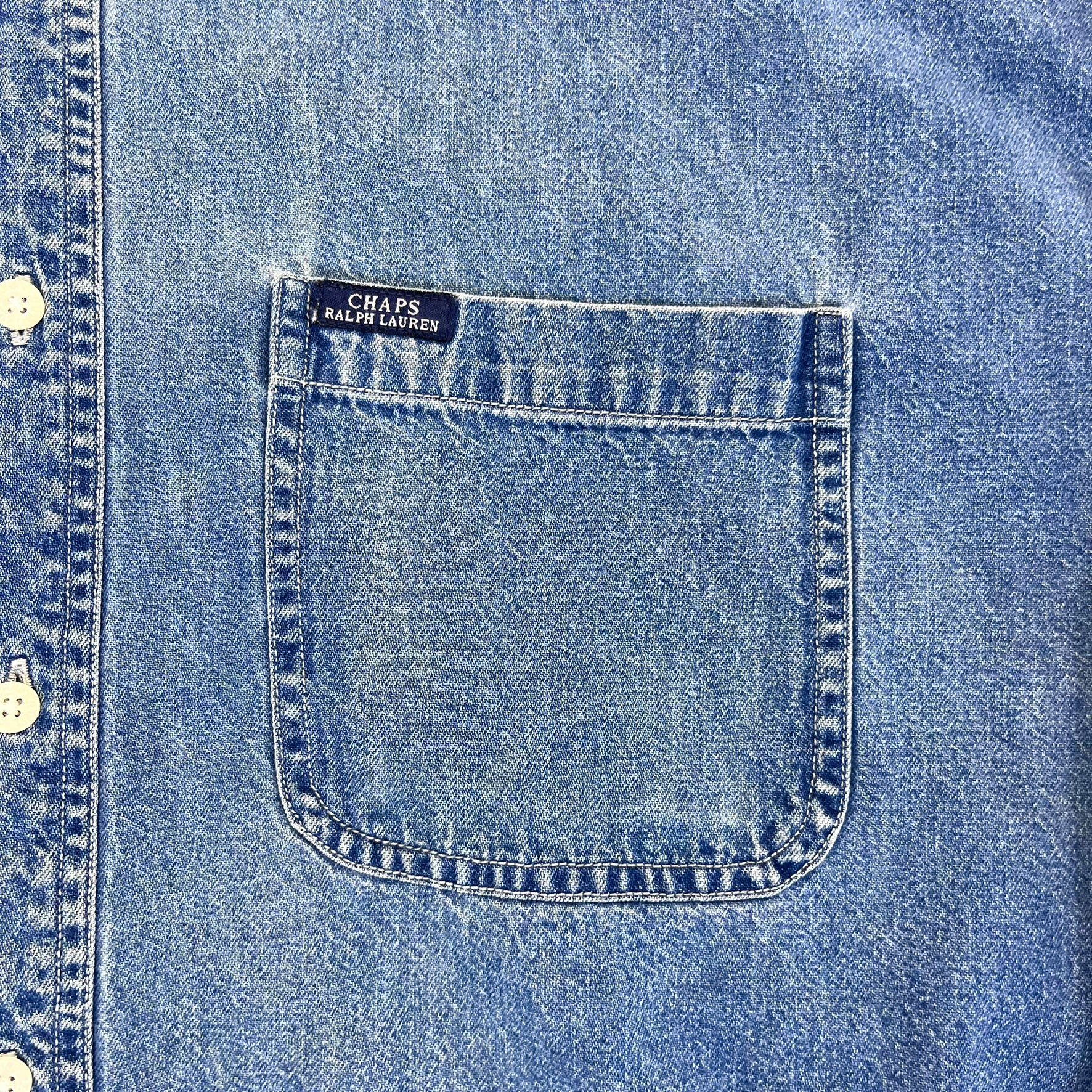F- Vintage Chaps Ralph Lauren Denim Button Down Shirt