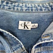 F- Vintage Calvin Klein Emb Logo Denim Button Down Shirt