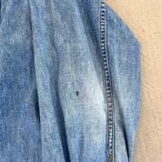 F- Vintage Calvin Klein Emb Logo Denim Button Down Shirt