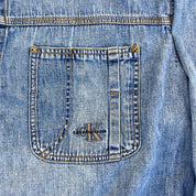 F- Vintage Calvin Klein Emb Logo Denim Button Down Shirt