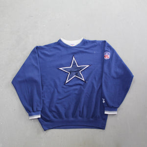 D- Vintage Dallas Cowboys NFL Starter Embroidered Logo Crewneck