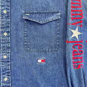 F- Vintage Tommy Hilfiger Jeans Denim Button Down Shirt