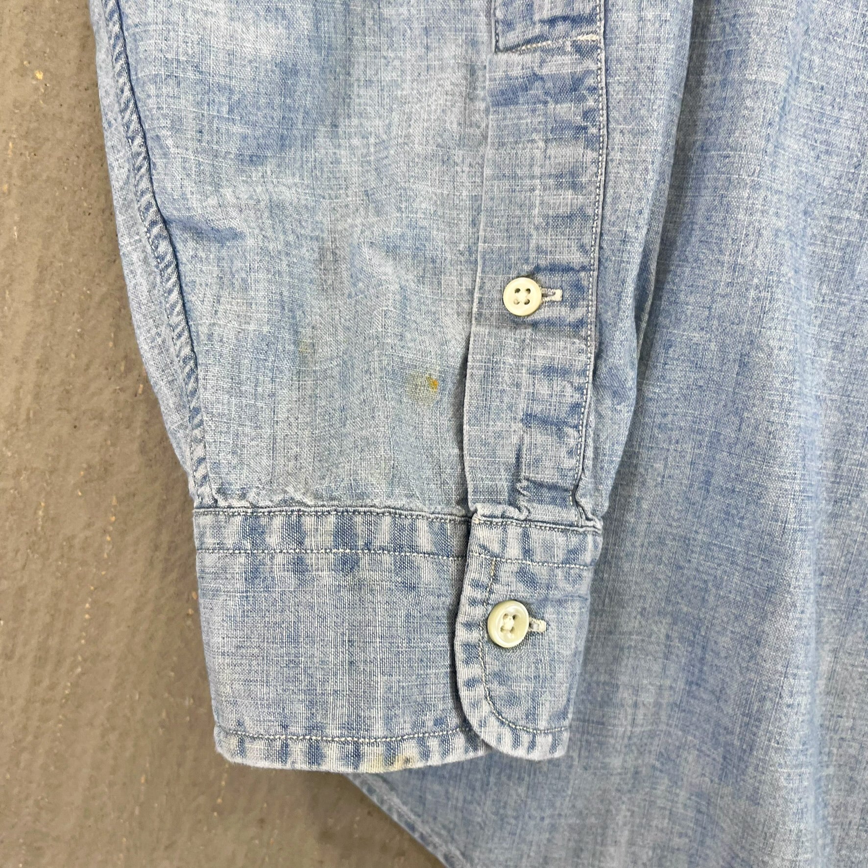 F- Vintage Polo Ralph Lauren Denim Style Button Down Shirt