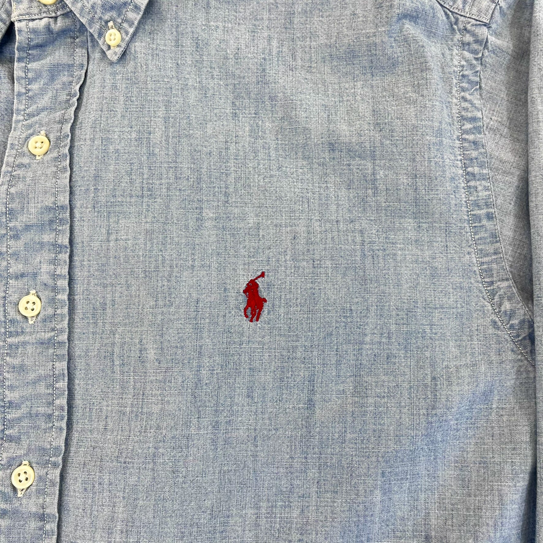 F- Vintage Polo Ralph Lauren Denim Style Button Down Shirt