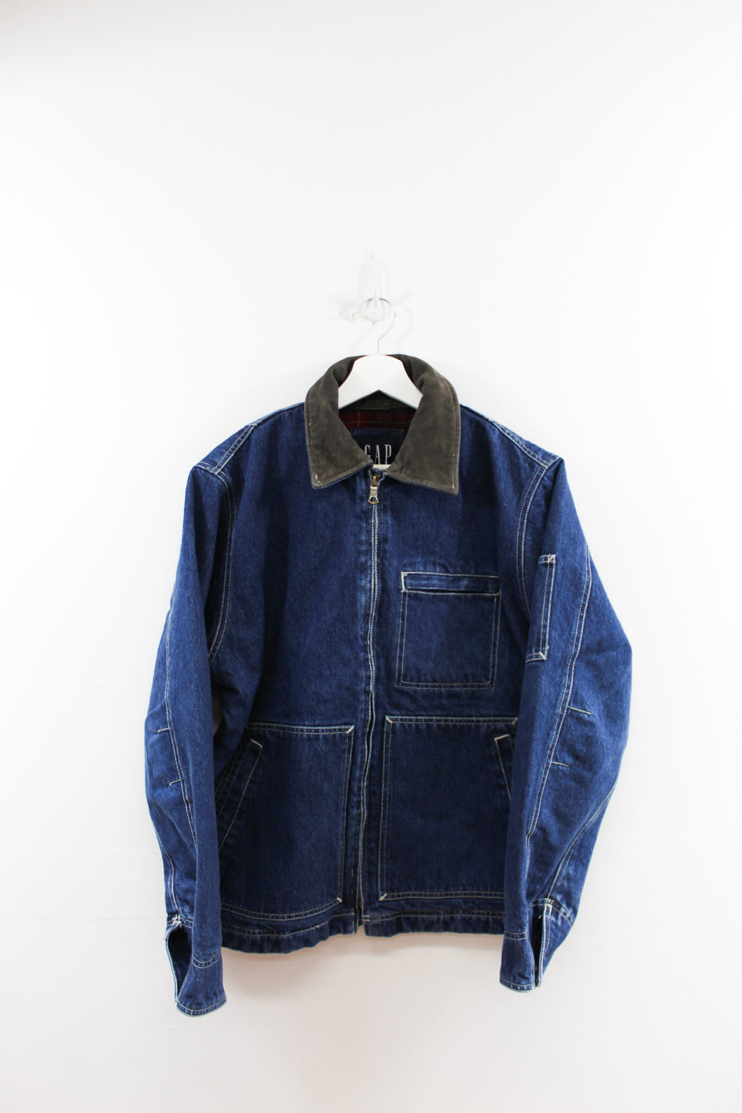 Vintage Gap 90s blanket lined Lined Denim Zip Up Jacket