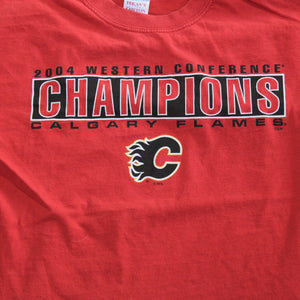 D- Vintage 2004 Calgary Flames NHL Western Conference Champs Tee