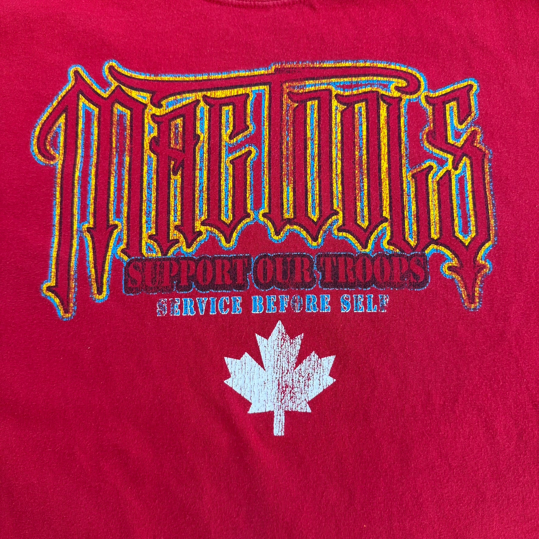 J- Mag Tools Support Our Troops Canadian Military & Dog Graphic Tee - XL