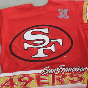 D- Vintage San Francisco 49ers NFL Salem Jumbo Print Logo & Text Tee