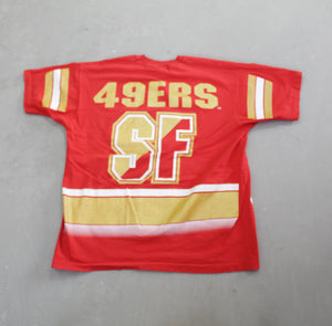 D- Vintage San Francisco 49ers NFL Salem Jumbo Print Logo & Text Tee