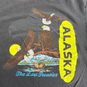 J- Vintage '90 Alaska The Last Frontier Eagles Graphic Hanes Made In USA Single Stitch Tee - XL