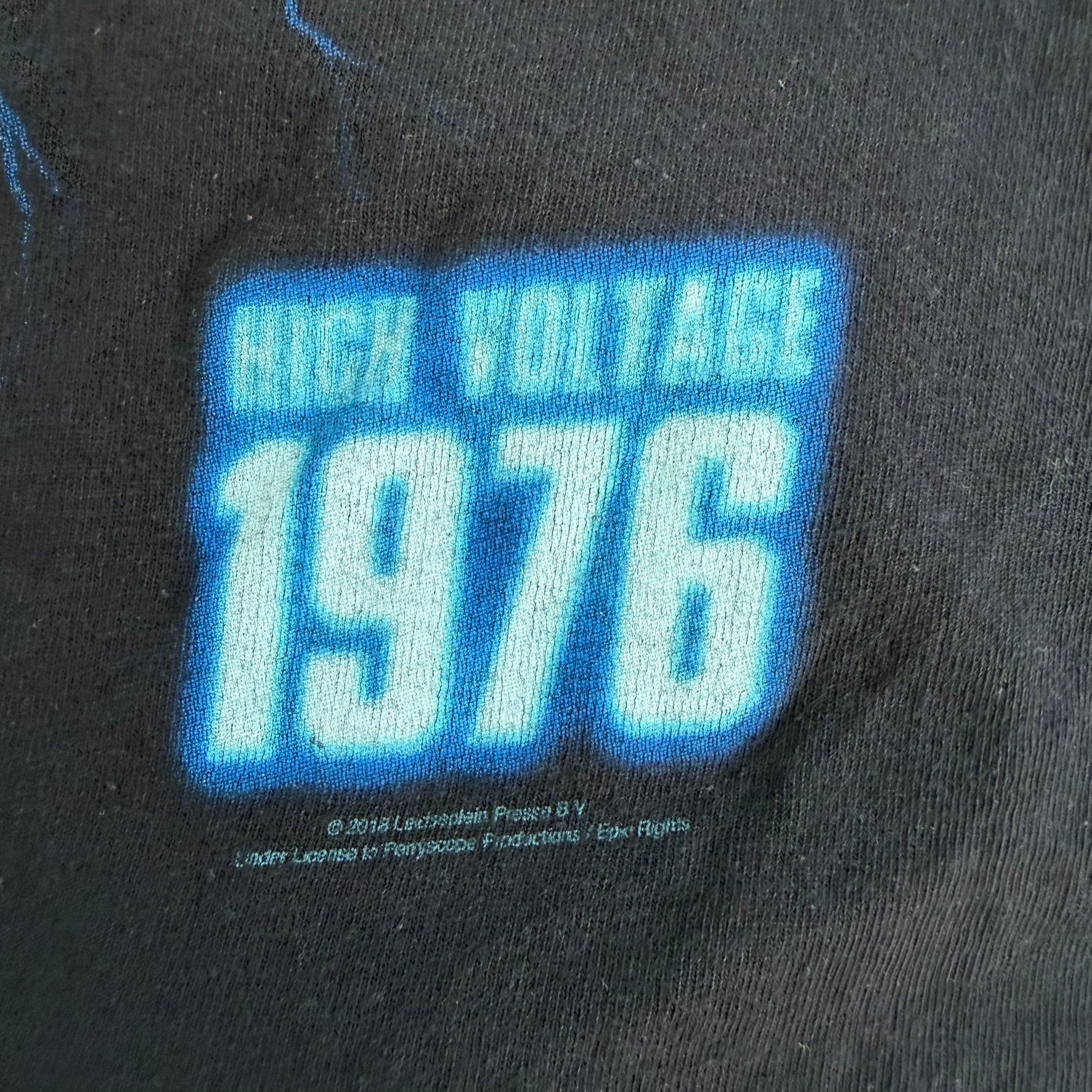 J- '18 AC/DC High Voltage Liquid Blue Graphic Tee - M