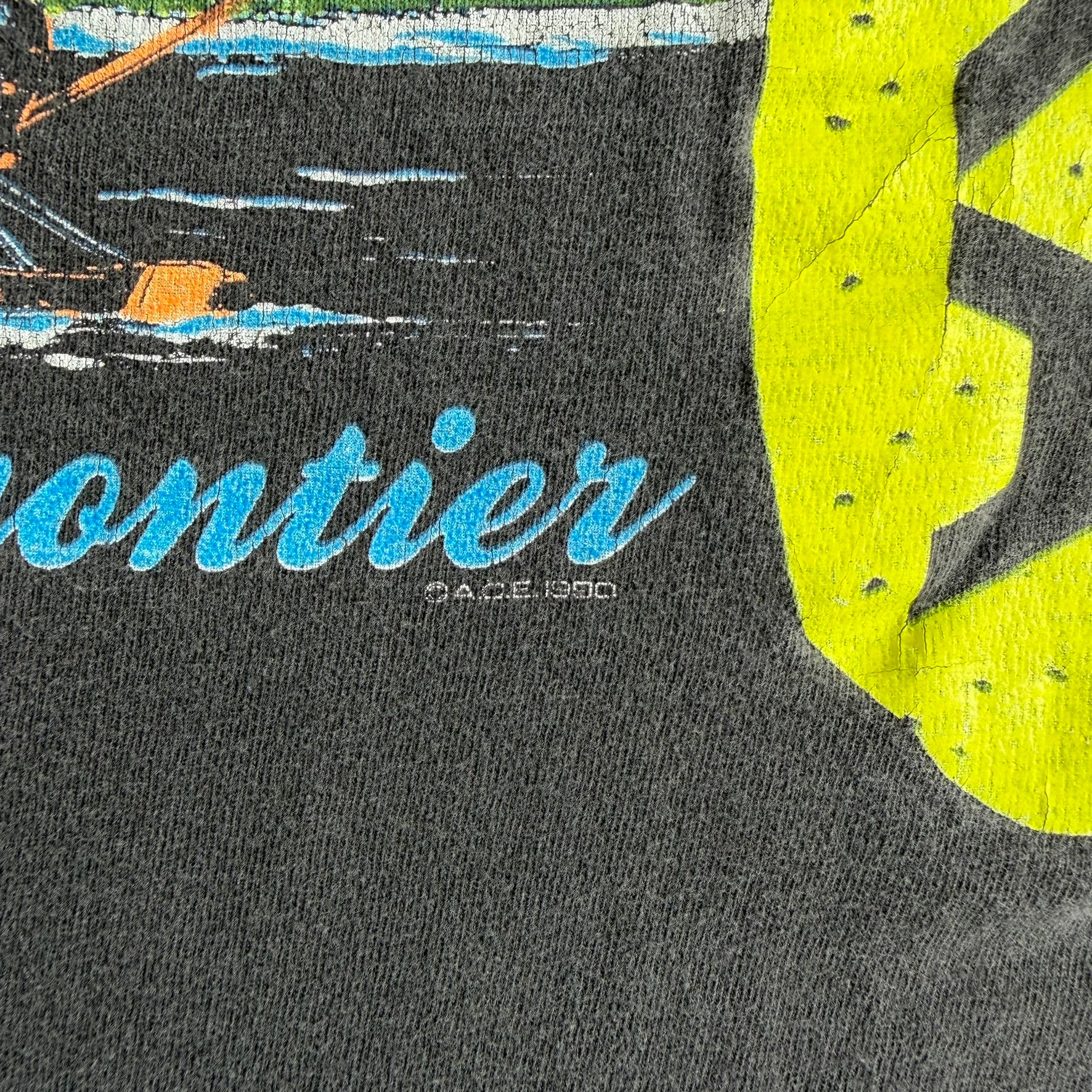 J- Vintage '90 Alaska The Last Frontier Eagles Graphic Hanes Made In USA Single Stitch Tee - XL