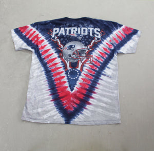 D- Vintage New England Patriots NFL Majestic Tie Dye Tee