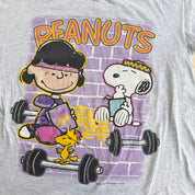 J- Vintage Peanuts Snoopy & Woodstock Gym Graphic Tee - L