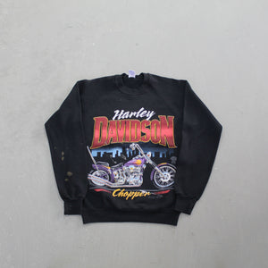 D- Vintage 1988 Harley Davidson Chopper Crewneck