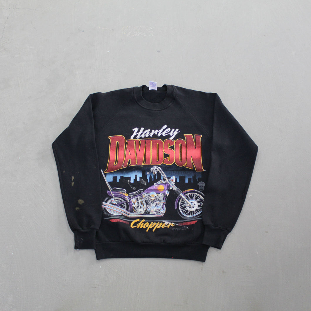 D- Vintage 1988 Harley Davidson Chopper Crewneck