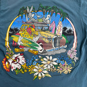 J- Vintage '94 Looney Tunes Bugs Bunny Daffy & Taz Vacation Graphic Made In USA Tee - L