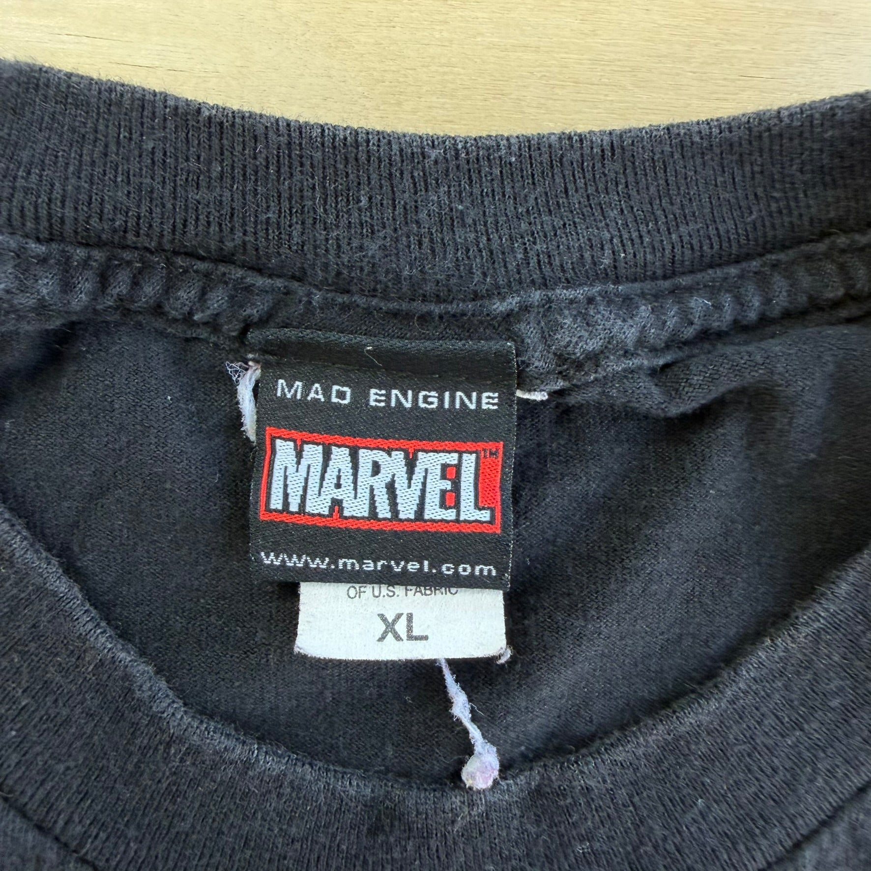 J- Vintage Y2K Marvel Mad Engine Iron Man Text & Graphic Long Sleeve Tee - XL