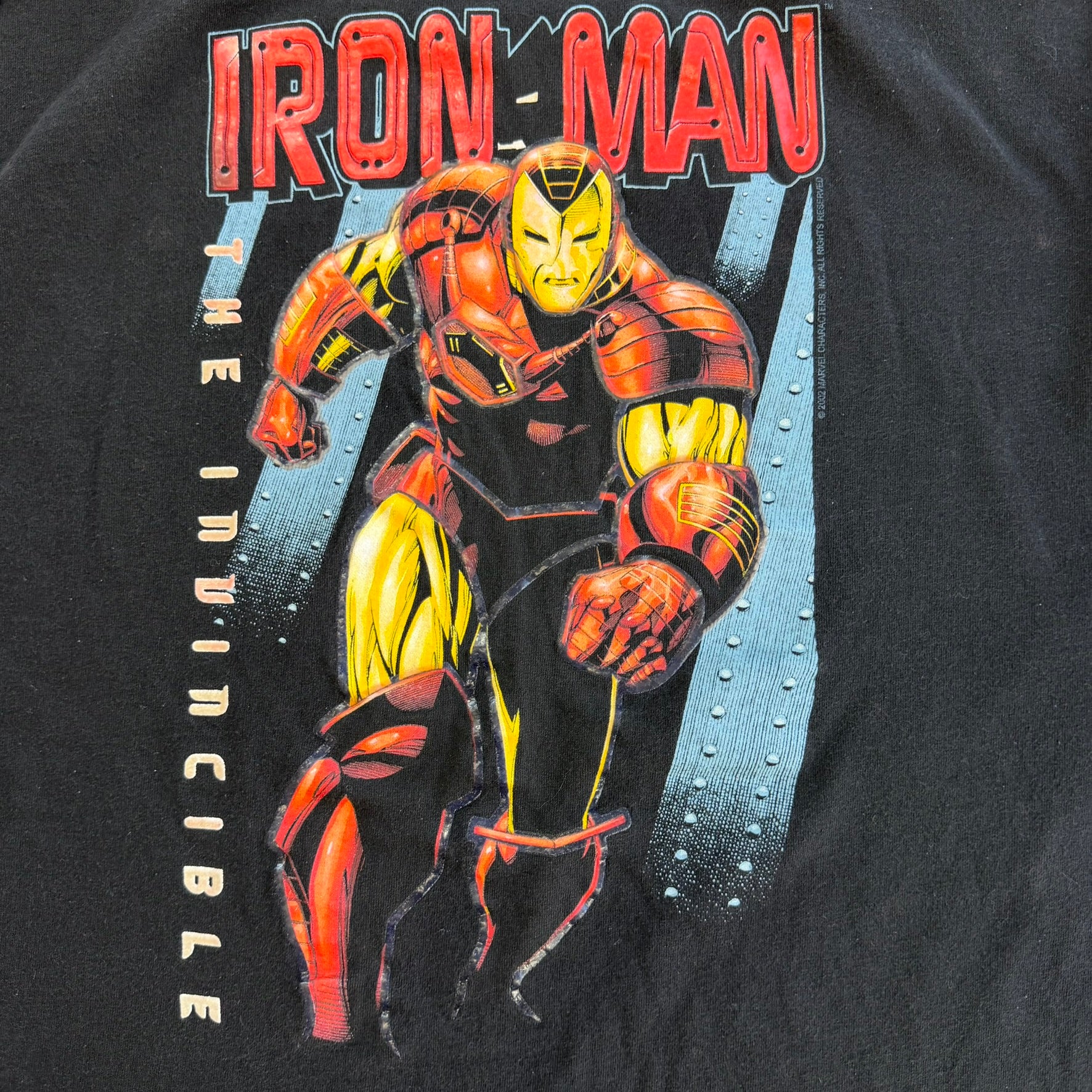 J- Vintage Y2K Marvel Mad Engine Iron Man Text & Graphic Long Sleeve Tee - XL