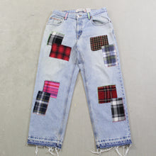 Load image into Gallery viewer, D- HOM Plaid Patches Reworked Levi&#39;s Husky Fit 34x28 Jeans
