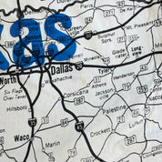 J- Vintage '92 Texas Map All Over Print Graphic Made In USA Single Stitch Tee - L