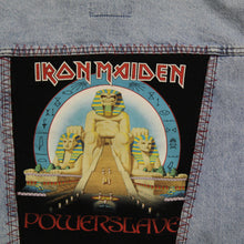 Load image into Gallery viewer, D- HOM Iron Maiden Power Slave Reworked Denim Jacket
