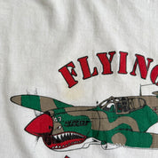 J- Vintage Flying Tigers Squadron Fighter Plane Graphic Made In USA Single Stitch Tee - XL