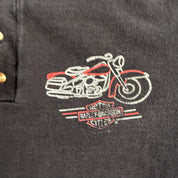 J- Vintage '95 Harley Davidson San Antonio Made In USA Single Stitch Henley Long Sleeve Tee - XL