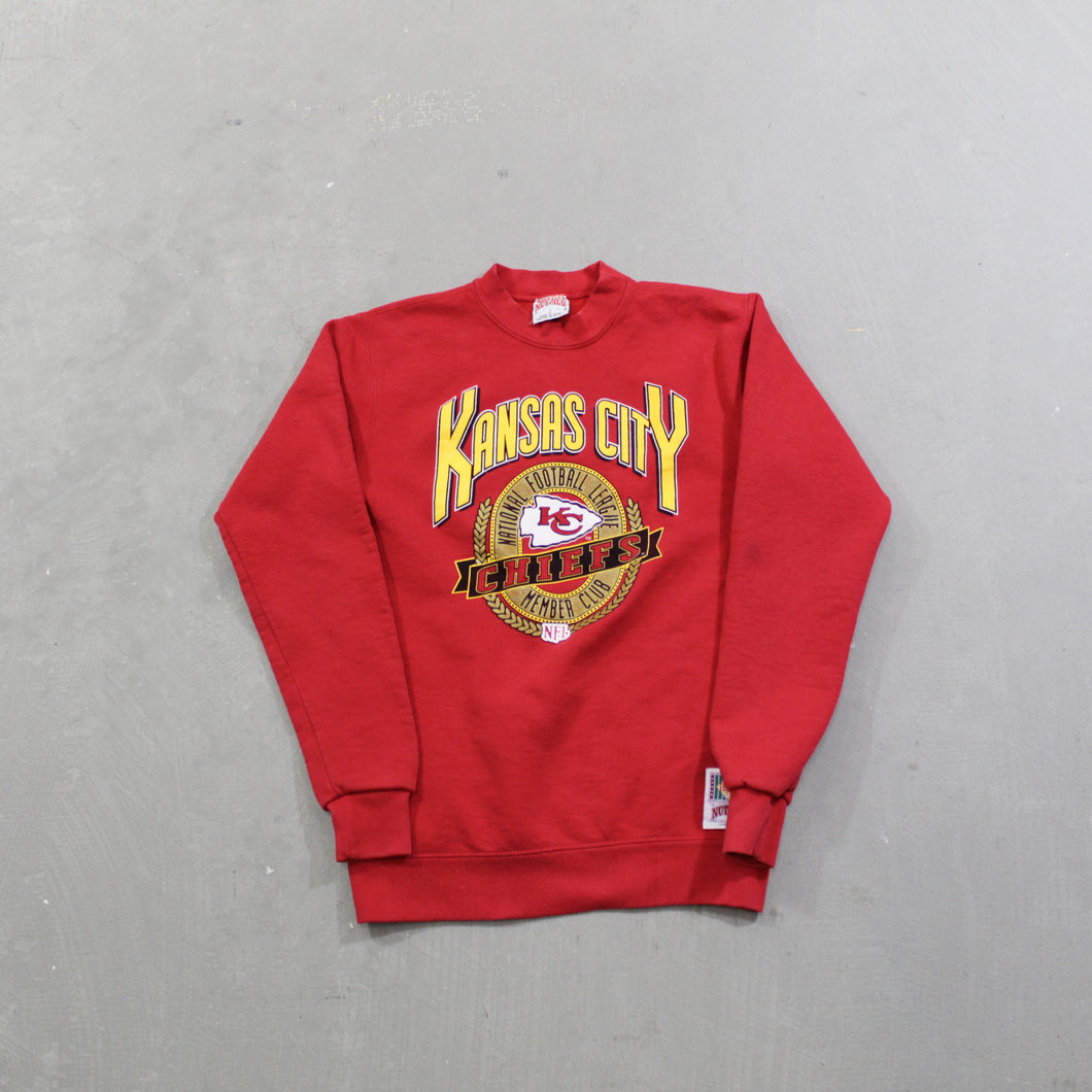 D- Vintage Kansas City Chiefs NFL Nutmeg Logo Crewneck