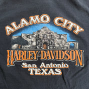 J- Vintage '95 Harley Davidson San Antonio Made In USA Single Stitch Henley Long Sleeve Tee - XL
