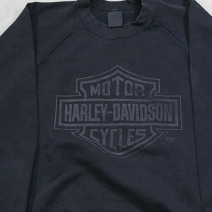 D- Vintage 1990 Harley Davidson 3D Emblem Wapello IA Crewneck