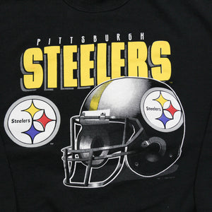 D- Vintage 1996 Pittsburgh Steelers NFL Chalk Line Text & Logo Crewneck