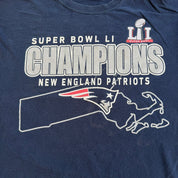 J- '17 New England Patriots NFL Super Bowl 51 Lineup Graphic Long Sleeve Tee - L