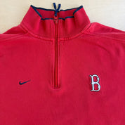 J- Vintage Nike Team Boston Red Sox MLB Embroidered Logo Quarter Zip Crewneck - XL