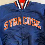 J- Vintage Starter Syracuse University Embroidered Text Made In USA Satin Bomber Jacket - L