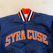 J- Vintage Starter Syracuse University Embroidered Text Made In USA Satin Bomber Jacket - L