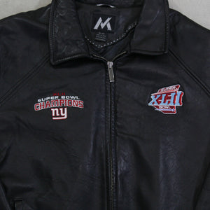 D- 2008 New York Giants NFL Super Bowl 42 Leather Jacket