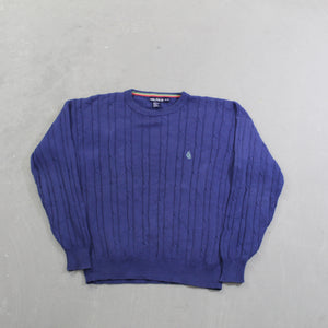 D- Vintage Nautica Embroidered Logo Knit Sweater