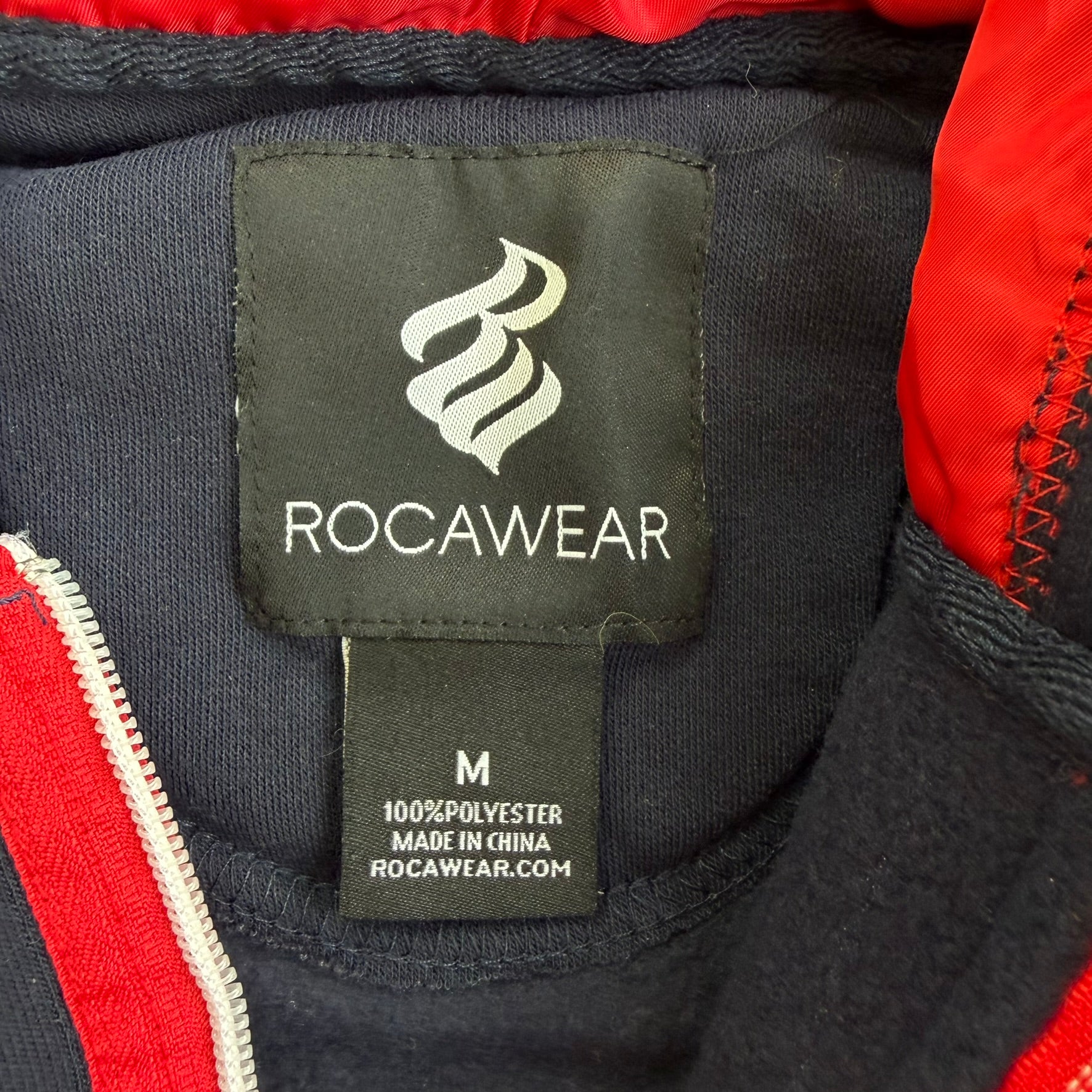 J- Vintage Rocawear Embroidered Logo Quarter Zip Pullover Hoodie - M