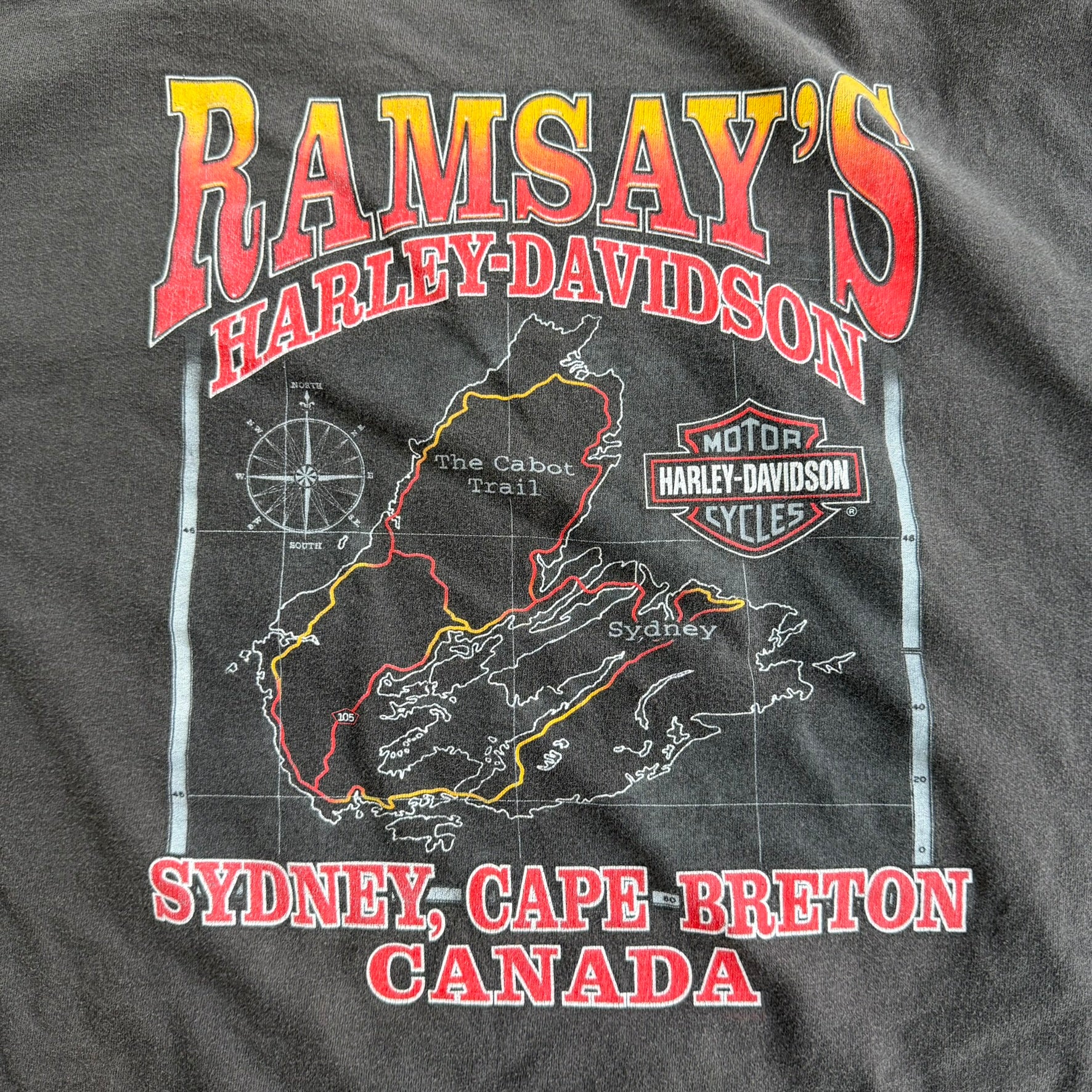 J- Vintage '05 Harley Davidson Sydney Cape Breton Canada Tee - 2XL