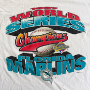 J- Vintage '97 Florida Marlins MLB World Series Champions Single Stitch Tee - XL