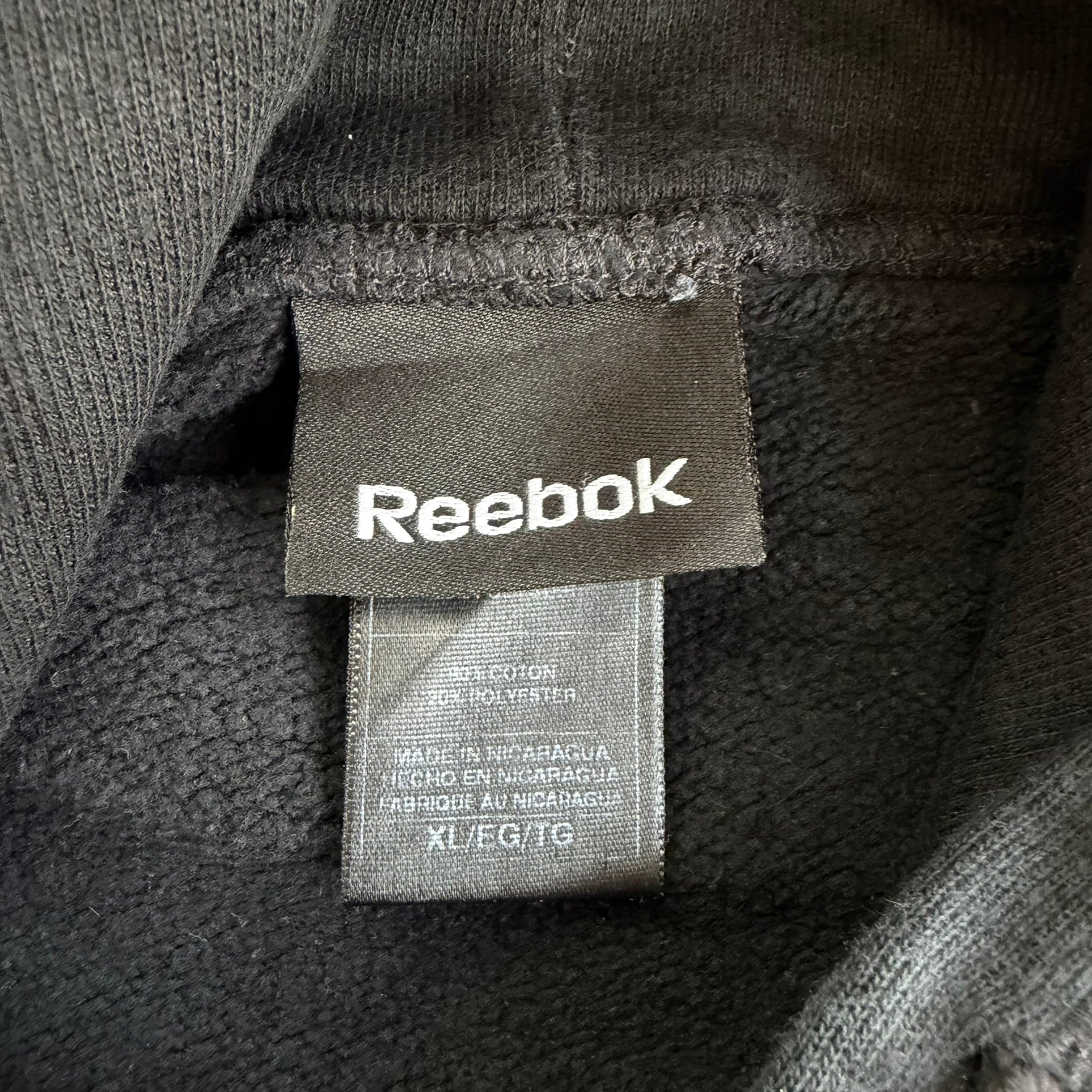 J- Vintage Oakland Raiders NFL Reebok Logo & Text Hoodie - XL