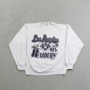 D- Vintage Los Angeles Raiders NFL Trench Text & Logo Crewneck